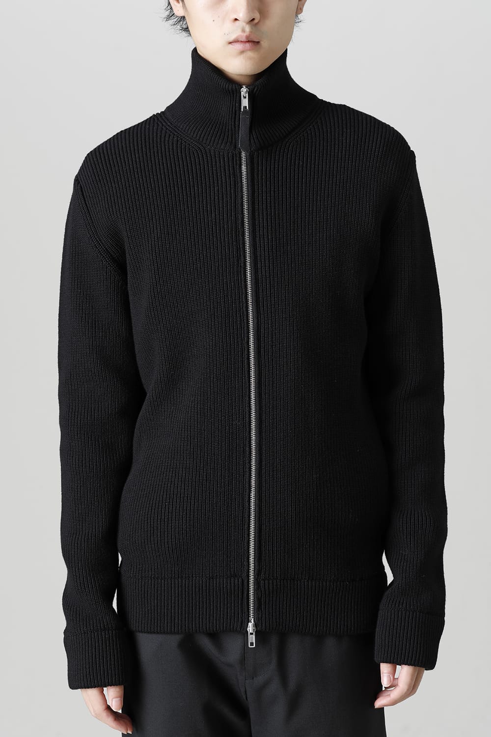 SI1HA0013-Black | Driver's Zip Up Knit Black | Maison Margiela 