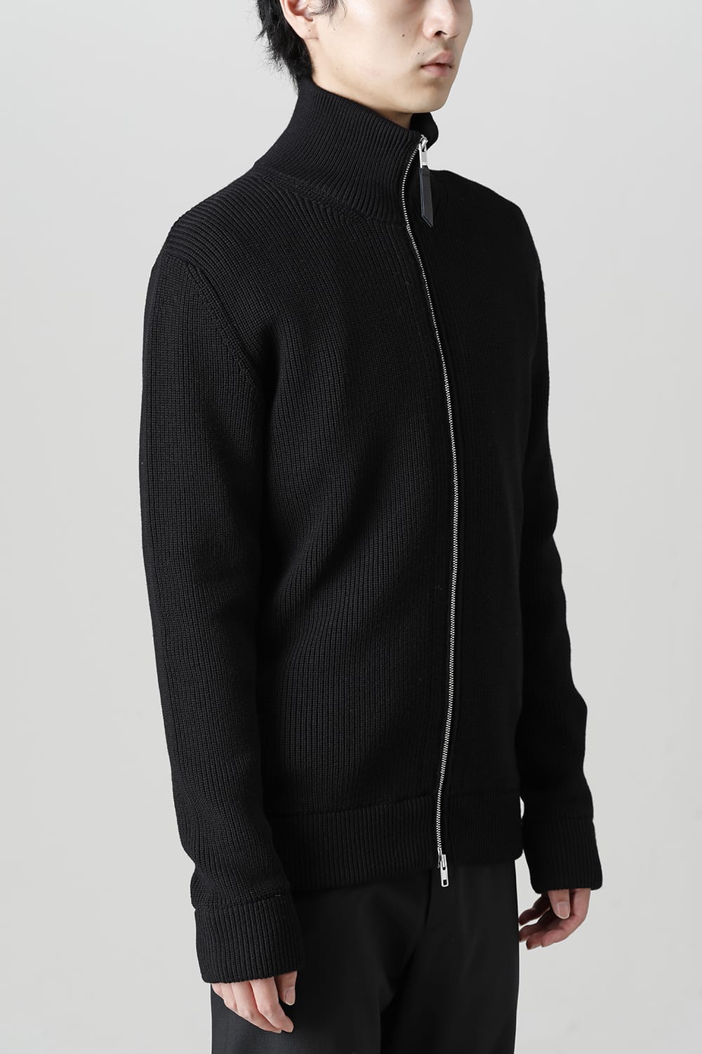 SI1HA0013-Black | Driver's Zip Up Knit Black | Maison Margiela 