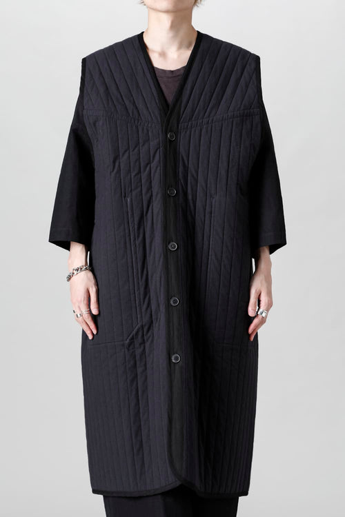 SLEEVELESS COAT #2   PADDED BLACK BUF COTTON - JAN-JAN VAN ESSCHE