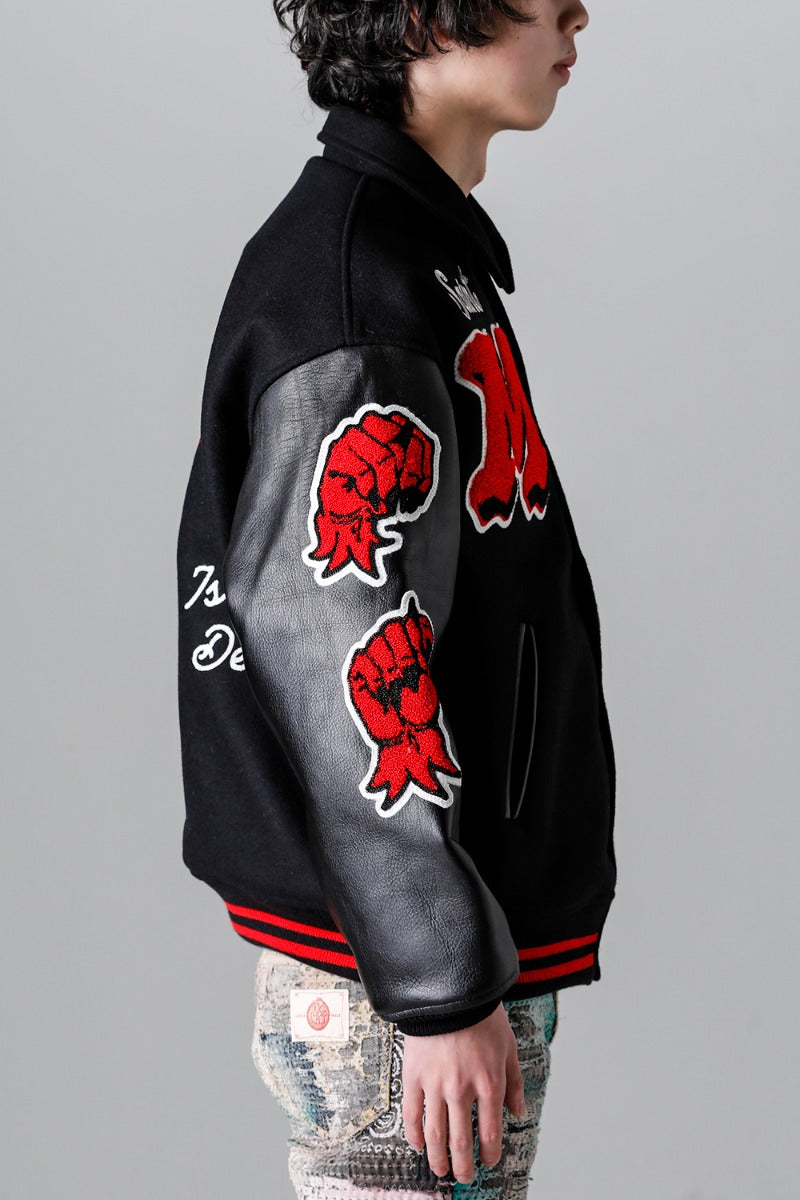 SM-A22-0000-034 | DEVIL Varsity Jacket Black | SAINT Mxxxxxx 