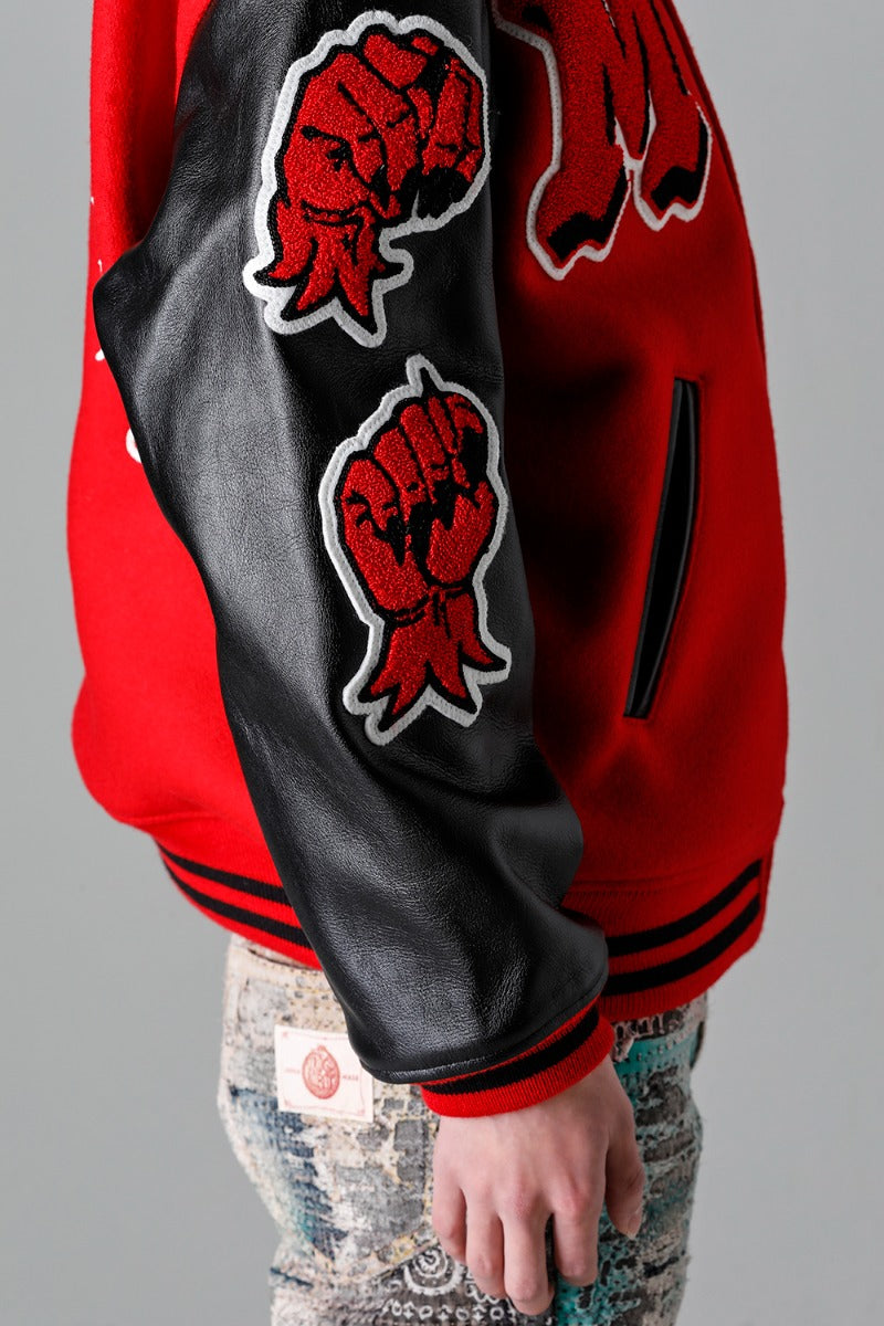 SM-A22-0000-035 | DEVIL Varsity Jacket Red | SAINT Mxxxxxx 