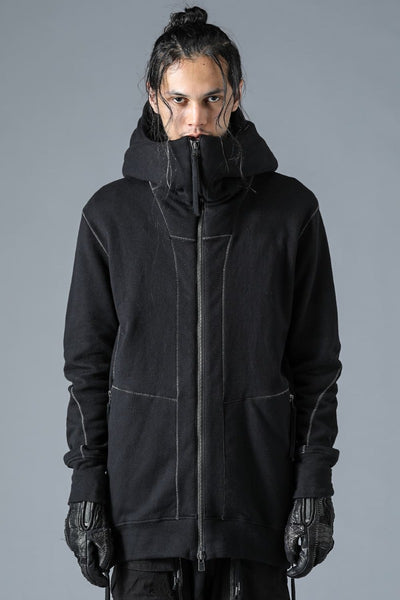 Untwisted yarn-lined hooded jacket Black - D.HYGEN