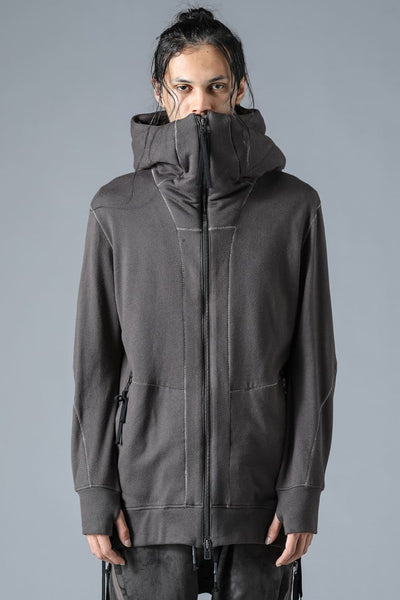 Untwisted yarn-lined hooded jacket Charcoal - D.HYGEN