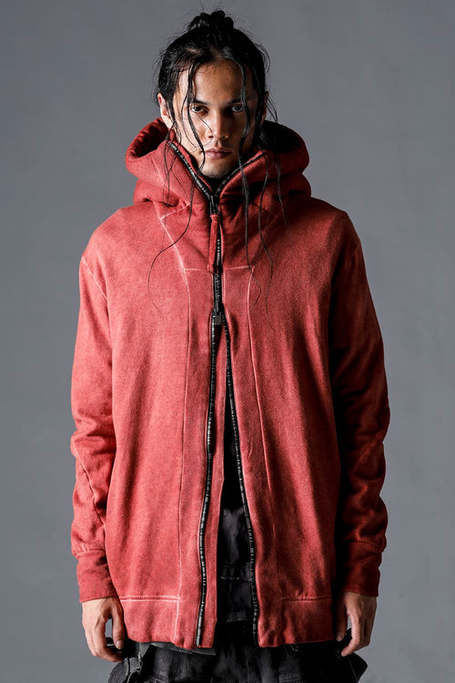 Untwisted Fleece-Lined Hooded Jacket Brick - D.HYGEN