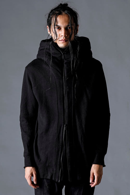 Untwisted Fleece-Lined Hooded Jacket Black - D.HYGEN