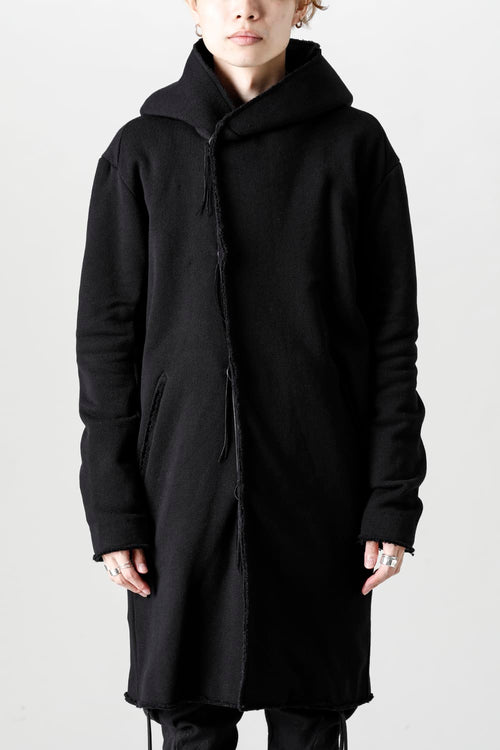 Cashmere x Wool x Cotton Pique Fleece-Lined Hooded Long Coat - D.HYGEN