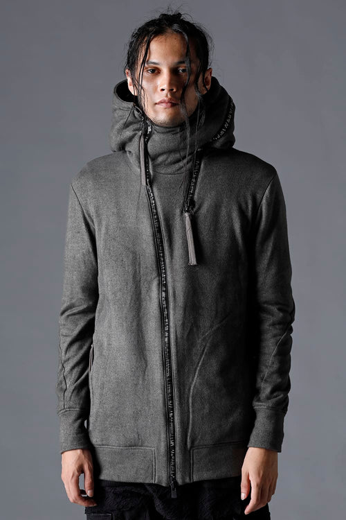 Double Zipper Hooded Jacket w/Untwisted Yarn Fleece Lining Dust - D.HYGEN