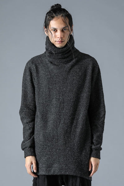 Slab Wool Knit High-Neck Pullover Charcoal - D.HYGEN