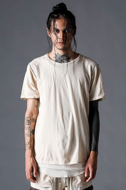 30/- Soft Cotton Jersey Cold Dye T-Shirt Dusty White - D.HYGEN