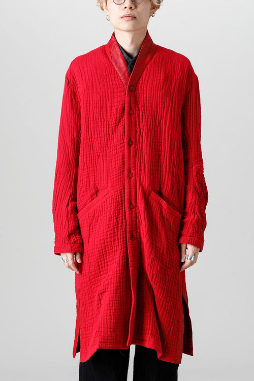 4-Layer Cotton Gauze Long Shirt Red - D.HYGEN