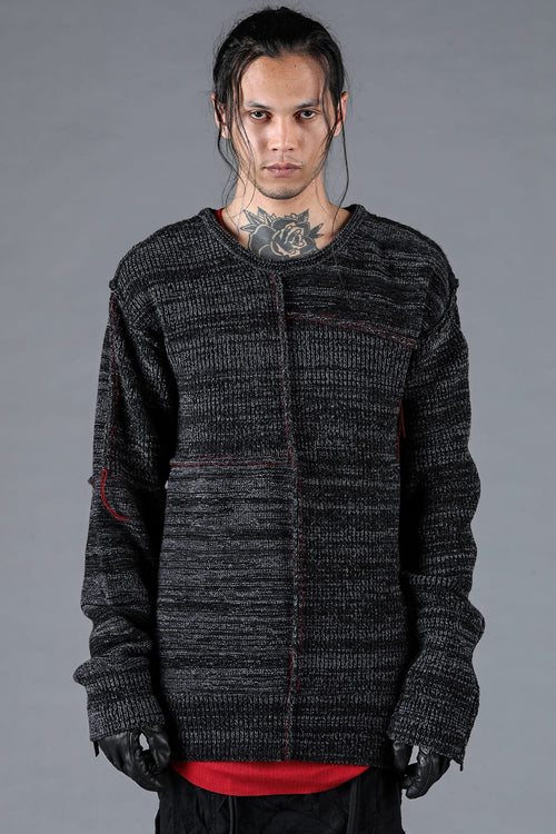 Wool Knit Zip Pullover Charcoal - D.HYGEN