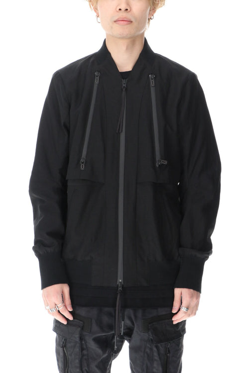 Dobby minimalist border bomber jacket - D.HYGEN