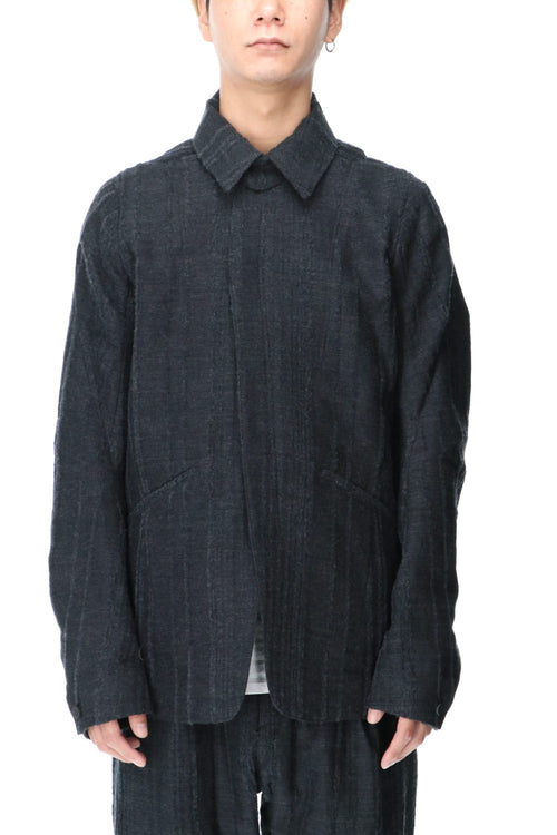 Wool Rayon Tear Jacquard stripe jacket - D.HYGEN