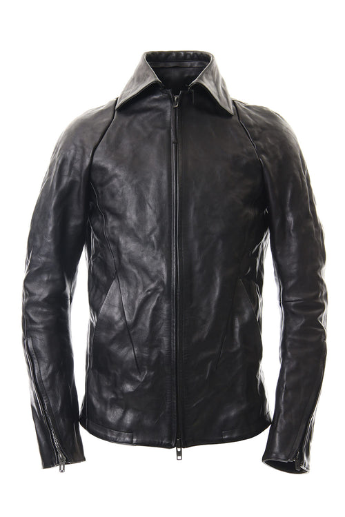 Detachable collar Horse leather jacket - ST105-0019A - D.HYGEN