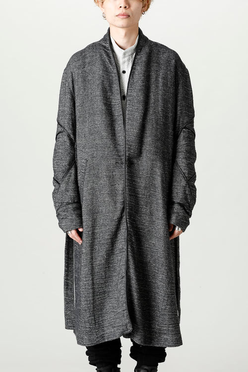 Linen x Ramie x Wool Washer Long Gown Coat Edit Update status Black - D.HYGEN