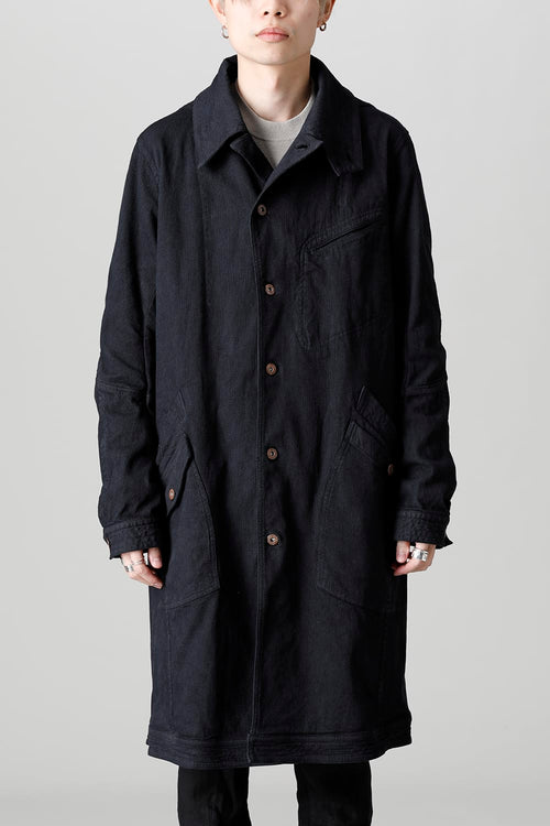 Dobby Cotton Stretch Worker Coat  Black - D.HYGEN