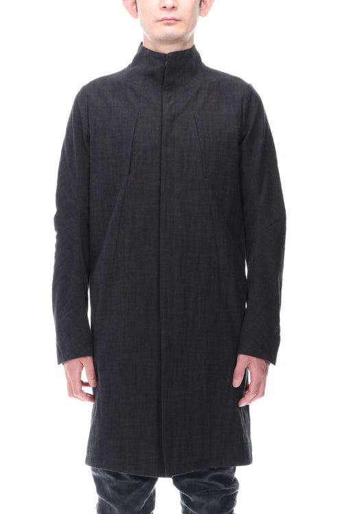 Cotton Washer Processed High-Neck Coat Black - D.HYGEN