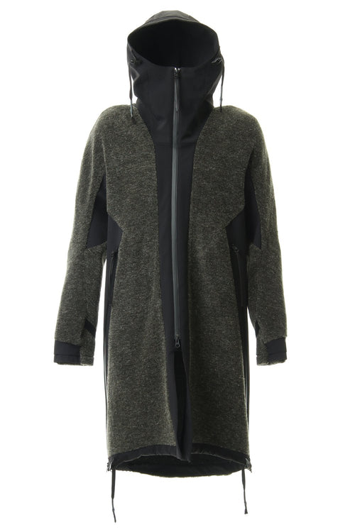Kenpi wool Boa Hooded Coat Khaki - D.HYGEN