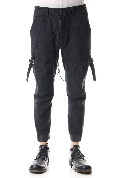 Wool × Cotton Serge Harness Tapered Cropped Pants - ST107-0069A - D.HYGEN - ディーハイゲン