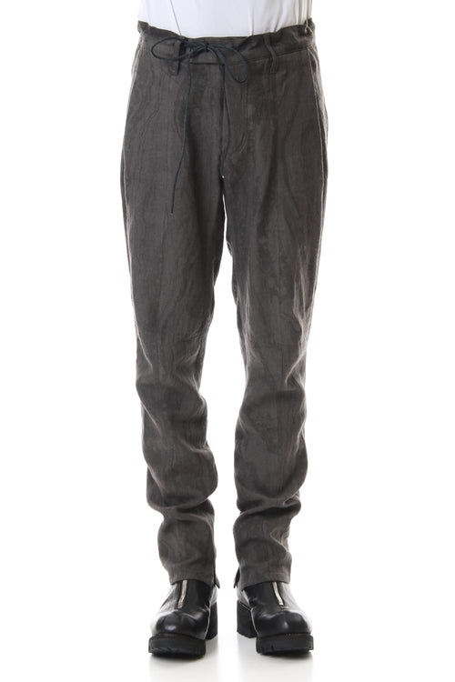 Ink Frow Dyed Linen Tuck Tapered Pants - D.HYGEN