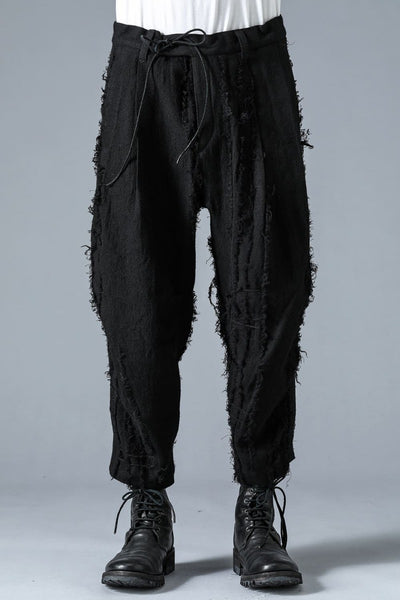 Wool SCAB Broken Striped Jaguar Wide Cropped Pants - D.HYGEN