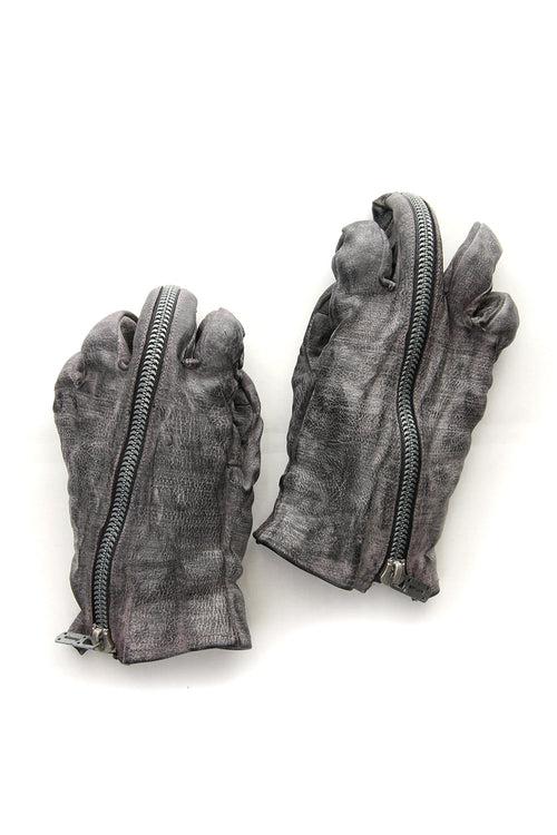Wax Calf Leather Zip Gloves - ST108-0029A - D.HYGEN