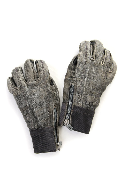 Horse Leather Destroy Dyed Over Lock Gloves - ST108-0049A - D.HYGEN - ディーハイゲン