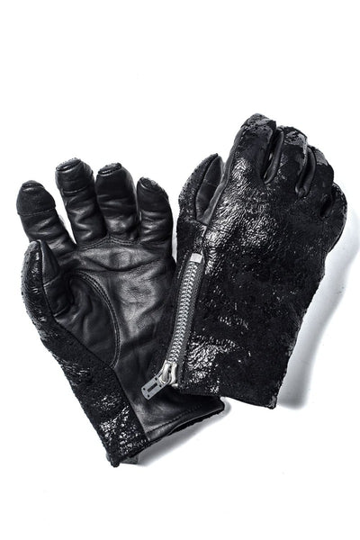 Horse Leather SCAB Print Glove Black - D.HYGEN