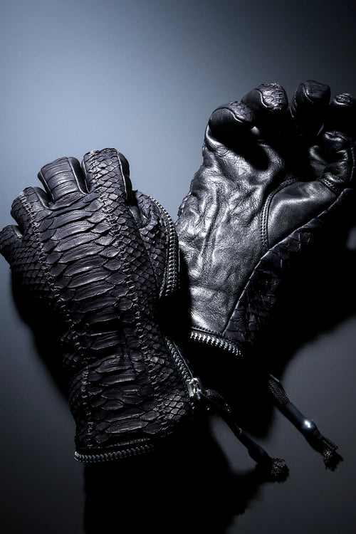 Python×Horse Leather Zip Glove - D.HYGEN