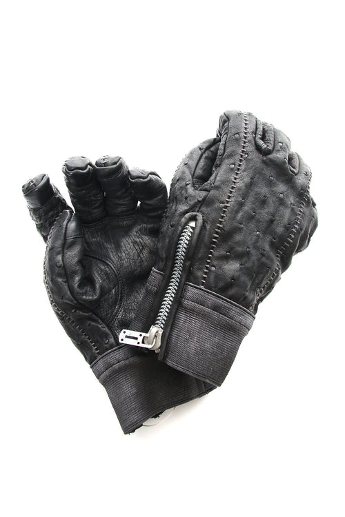 Fascinate Limited Ostrich leather over lock glove - D.HYGEN