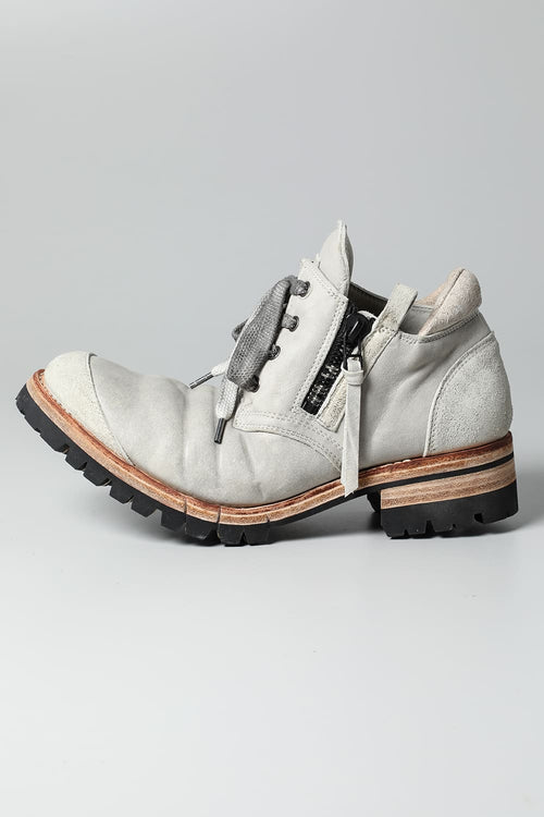 Horse Leathe Sneaker Derbyy Shoes Dusty White - D.HYGEN