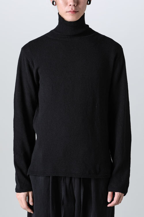 super fine wool sweater turtleneck Black - NOUSAN