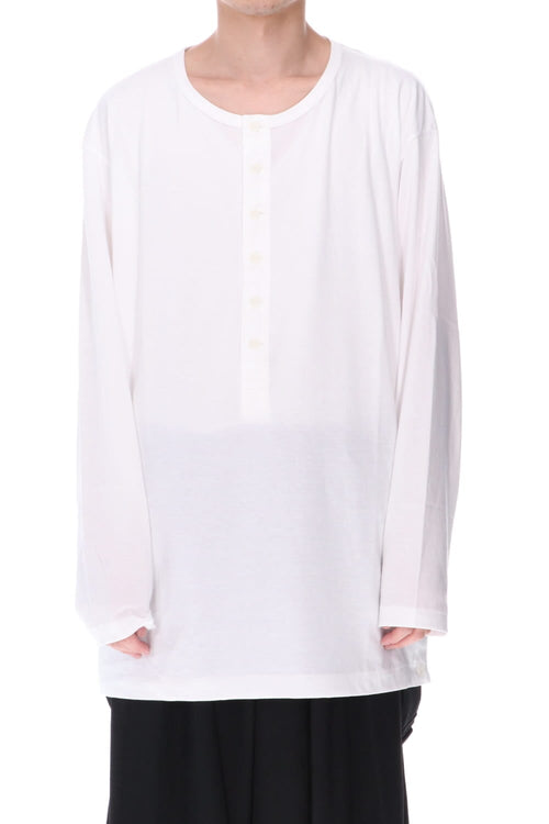 Kartima Jersey Henry Neckt T-shirt White - Yohji Yamamoto