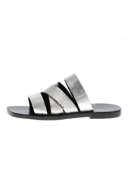 Tessera Louria calf Sandals Black × Silver - DIMISSIANOS & MILLER