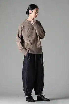 KLASICA 23-24AW: Tech Destroyed Turtle Neck Knit CAVE-BORO Style