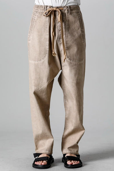 Drop Crotch Denim Pants Tan - UMA WANG