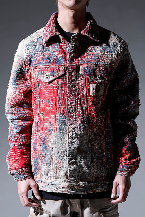 UROBOROS DENIM JACKET RED - PROLETA RE ART