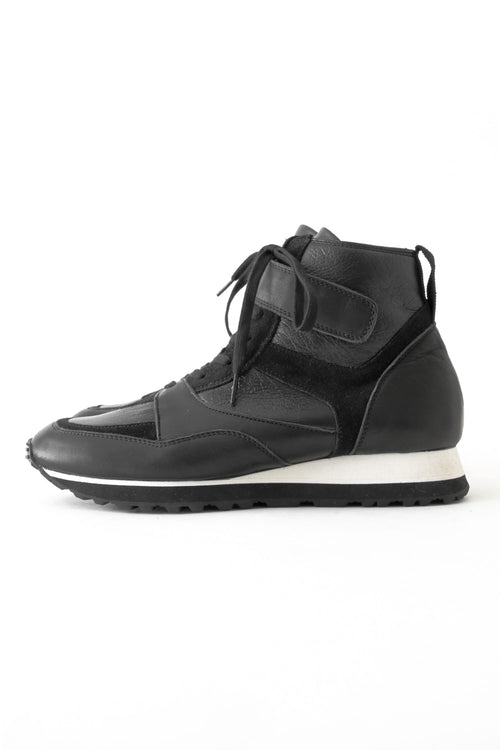 Leather High-cut Sneakers Black - The Viridi-anne - ザ ヴィリジアン