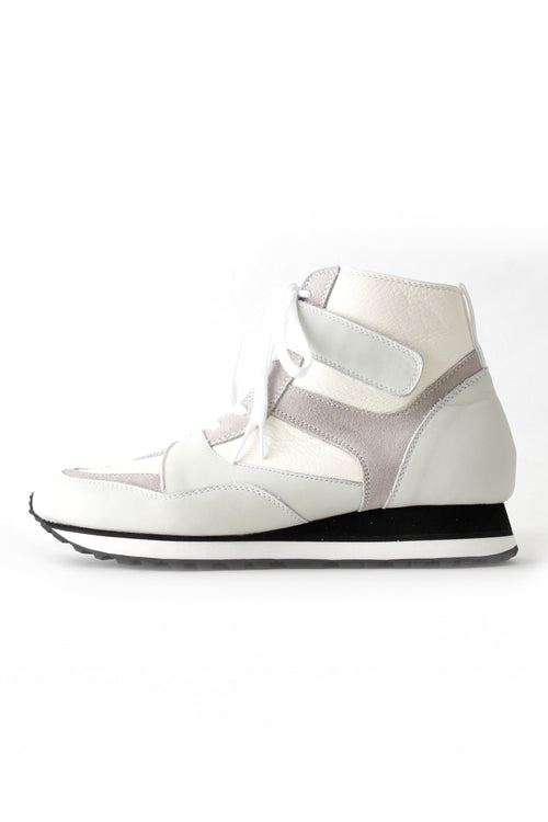 Leather High-cut Sneakers White - The Viridi-anne