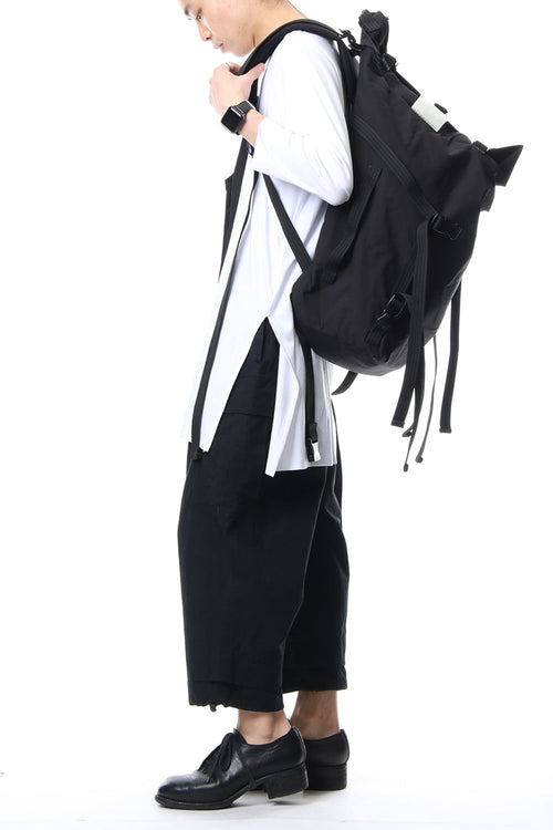 'Macromauro' cotton nylon backpack  Large Black - The Viridi-anne