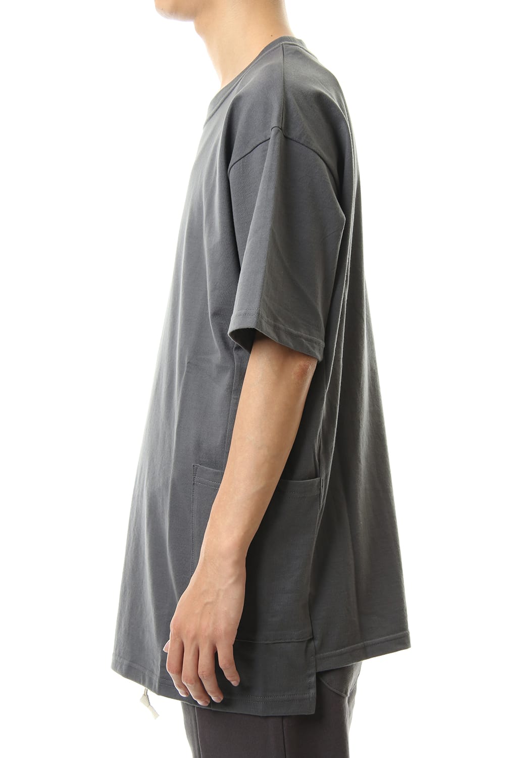 VI-3157-01-Gray | Side Pocket T-Shirts - Gray | The Viridi-anne