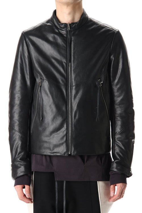 Lamb leather Batting Biker jacket - The Viridi-anne