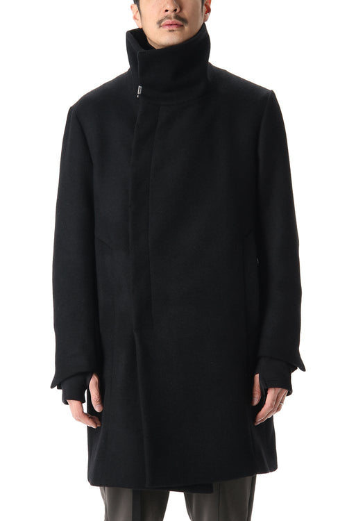 Melton High-Neck Coat - The Viridi-anne