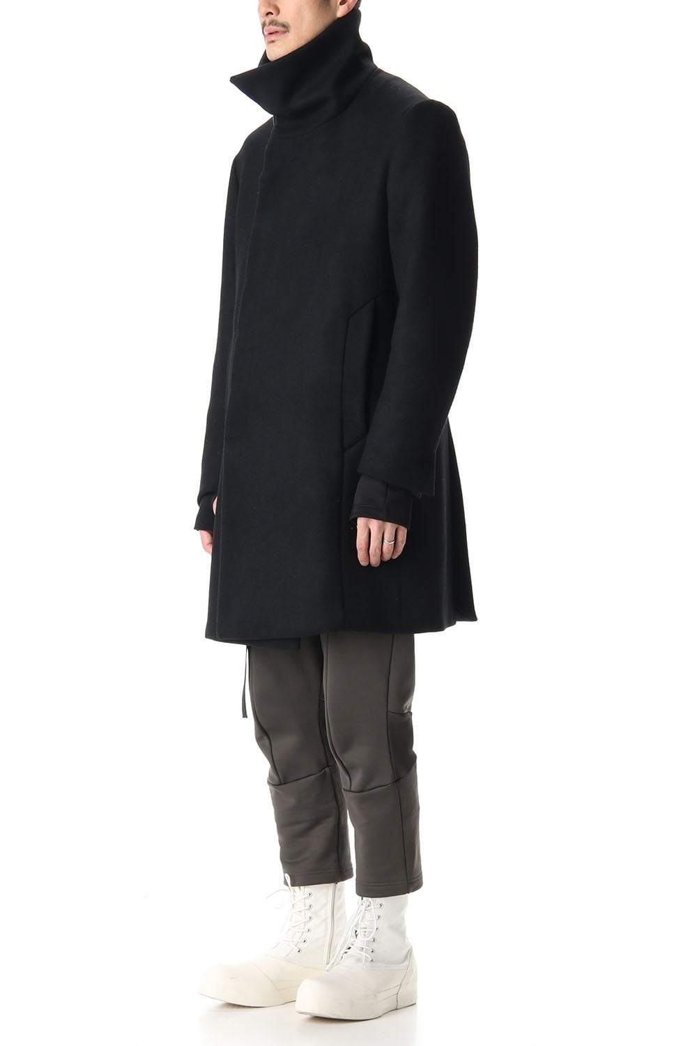 vi-3254-06 Melton High-Neck Coat The Viridi-anne Online Store