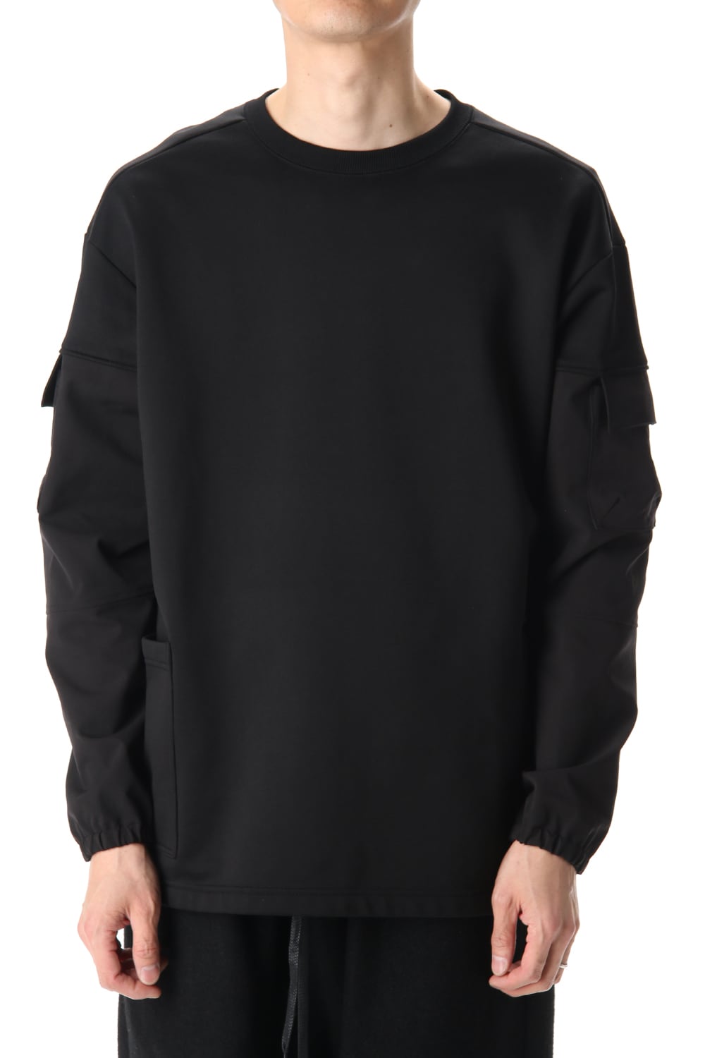 vi-3279-01 | Cotton Nylon Fleece-Lined Crew-Neck Black | The Viridi ...