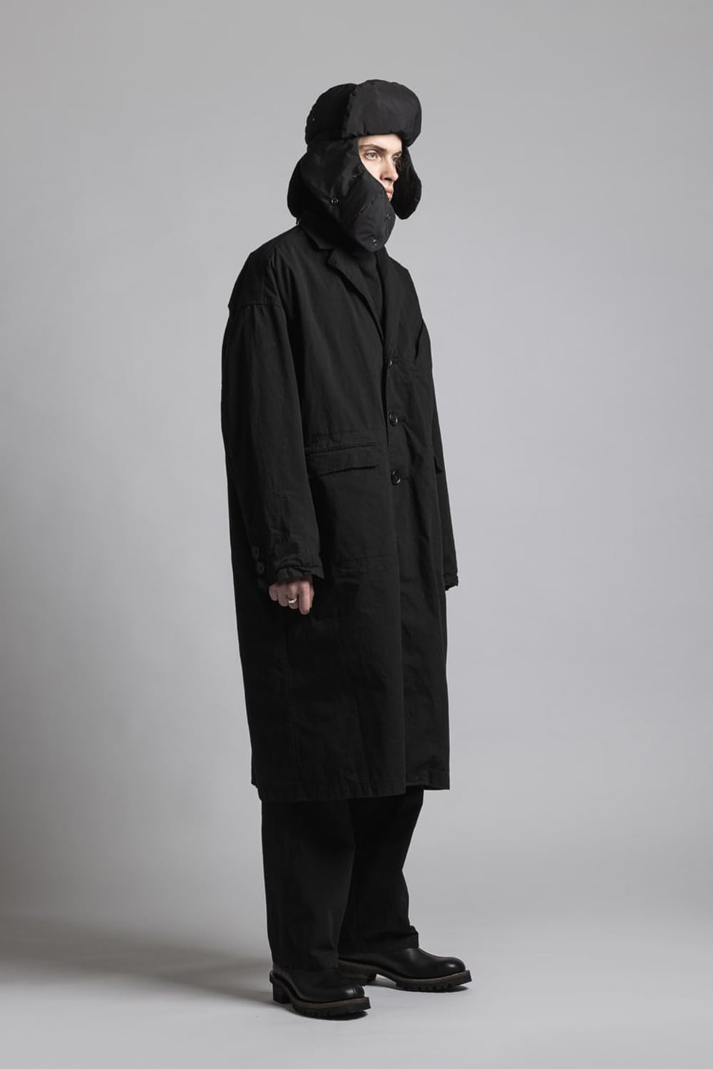 VI-3390-06-Black | CORDURA'NYCO' Chester coat Black | The Viridi