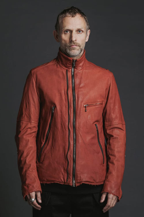 Goat Leather Jacket Red - The Viridi-anne