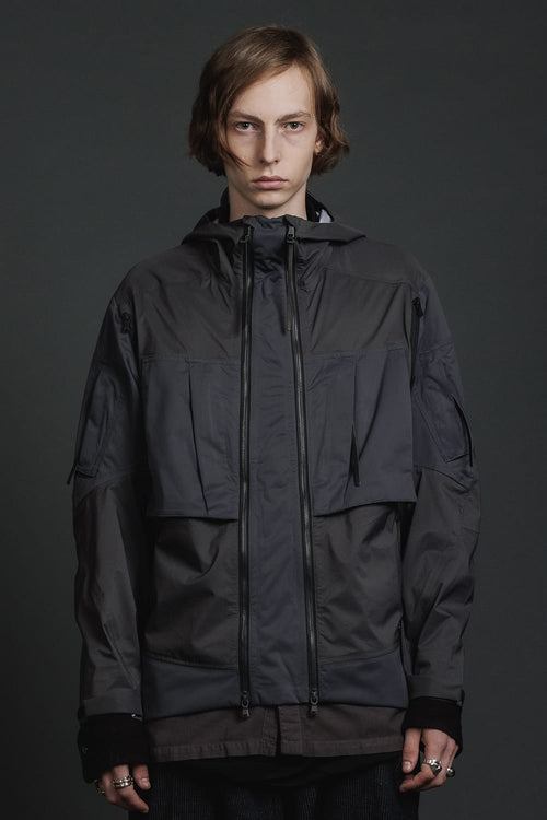 Water Repellent Hooded Jacket  Dark Gray - The Viridi-anne