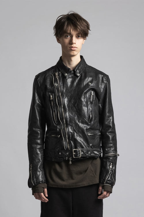 BACKLASH collaboration Cow Leather Biker Jacket - The Viridi-anne