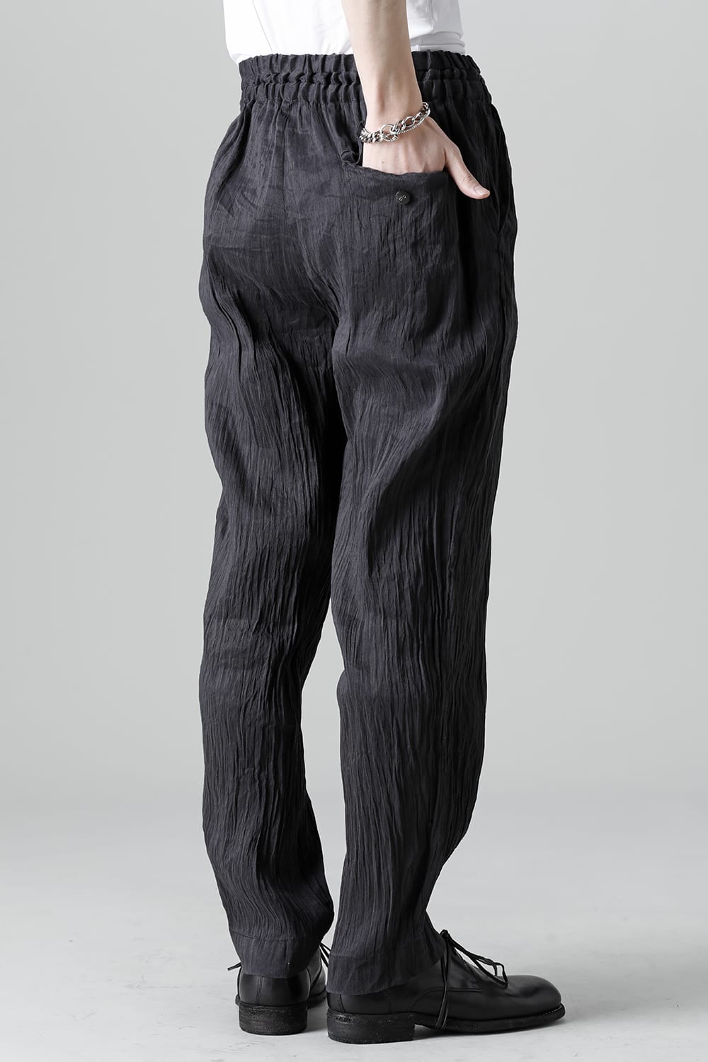 villa-B-Black Silk Hemp Spiral Pants Black NOUSAN Online Store